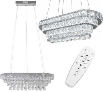 LAMPA KRYSZTAŁOWA WISZĄCA LED ŻYRANDOL Z PILOTEM