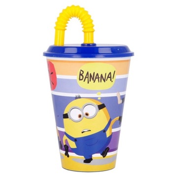 Kubek Bidon ze słomką 430ml Minionki Banana