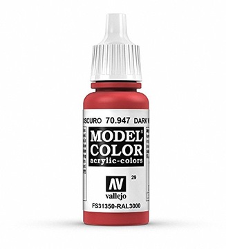 Acrylicos Vallejo Vallejo Model Color 17ml Arylic Paint - Dark Vermilion Re