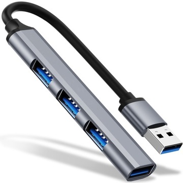 ADAPTER RODZIELACZ ROZGAŁĘŹNIK SPLITTER SUPER SLIM HUB 4x USB-A 3.0