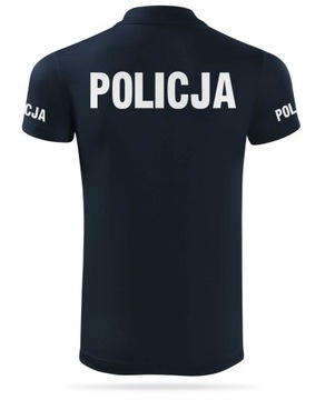 Mundurowa koszulka techniczna polo nadruk POLICJA