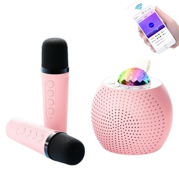 BEZPRZEWODOWY PRZENOŚNY ZESTAW DO KARAOKE GŁOŚNIK BLUETOOTH + 2x MIKROFON