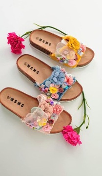 WS1915-11 ПРОФИЛИРОВАННЫЕ ШЛЕПАНКИ С ЦВЕТАМИ, размер 38