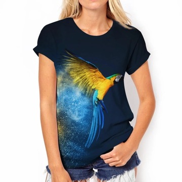 Fashion T-shirts For Women Gradient Parrot Tops Te