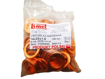 PODKŁADKA MIEDZIANA M14X1,5 10 SZT