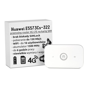 Huawei E5573 Przenośny Mobilny Router WiFi 4G LTE Play Plus T-mobile Orange