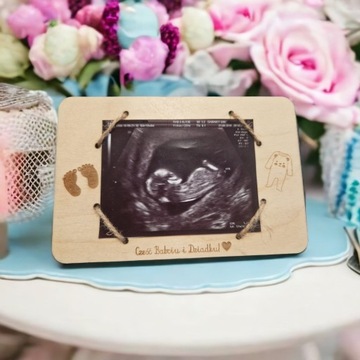 Деревянная рамка для фото вашего малыша с УЗИ.