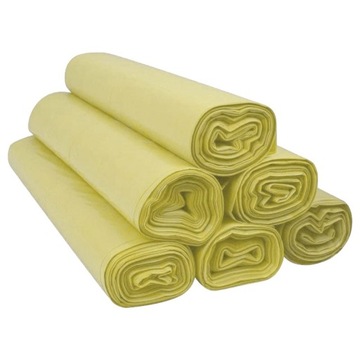 Worki na śmieci 60L 50szt LDPE ŻÓŁTE MOCNE