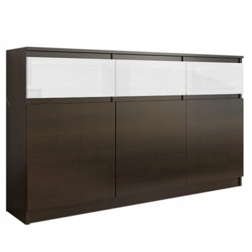 KOMODA 98CM SZAFKA 3 SZUFLADY WENGE WYSOKI POŁYSK