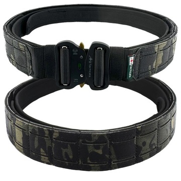 PAS TAKTYCZNY STRZELECKI WOJSKOWY MOLLE Z PASEM WEWNĘTRZNYM CZARNE CAMO