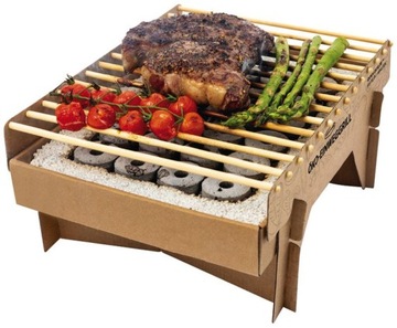 GRILL JEDNORAZOWY WĘGLOWY EKOLOGICZNY 100% EKO BIO Naturalny Kartonowy