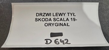 DVEŘE LEVÝ ZADNÍ SKODA SCALA 19- ORIGINÁLNÍ