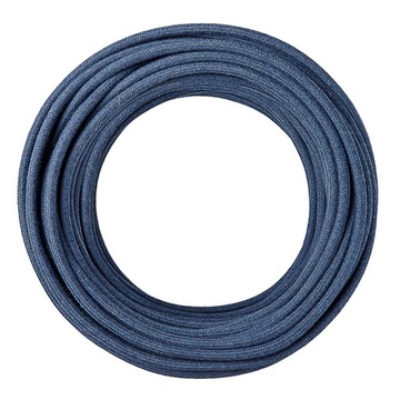 Kabel w oplocie bawełna 3x0,75 ciemnoniebieski 5m