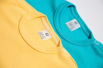Комплект из 2 шт. BODY SHORT SLEEVE, PLAIN, бирюзово-желтый 92