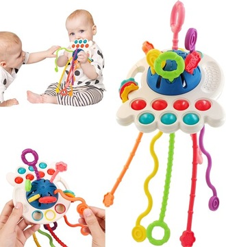 Сенсорная игрушка-прорезыватель-осьминог, успокаивающий детский буксир