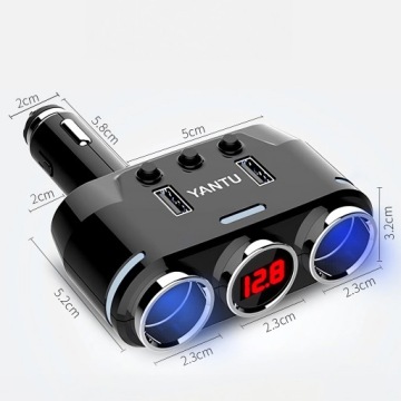 РАЗДЕЛИТЕЛЬ ПРИКУРИВАТЕЛЯ 12-24В 2X USB QC