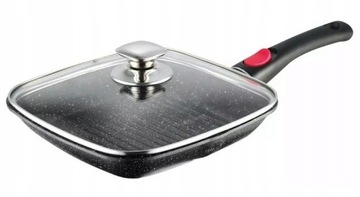 PATELNIA GRILLOWA Z ODPINANĄ RĄCZKĄ MARMURKOWA 24CM EDENBERG