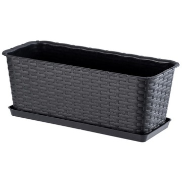 ЦВЕТОЧНЫЙ ГОРШОК БАЛКОННАЯ ПОДСТАВКА ДЛЯ ЦВЕТОВ 40см АНТРАЦИТОВЫЙ