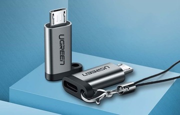 UGREEN АЛЮМИНИЕВЫЙ ПОРТАТИВНЫЙ АДАПТЕР USB C НА МИКРОУСБ 30 МБ/С