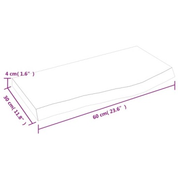 vidaXL Столешница для ванной комнаты Темно-коричневый 60x30x(2-4) см Массив дерева
