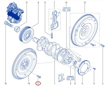 8× ŠROUB KOLA SETRVAČNÍKU RENAULT 2.0-2.3 DCI OE 1231500Q0L