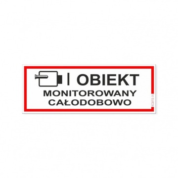 KORFED Tabliczka mała plastikowa OBIEKT MONITOROWANY x 1 szt
