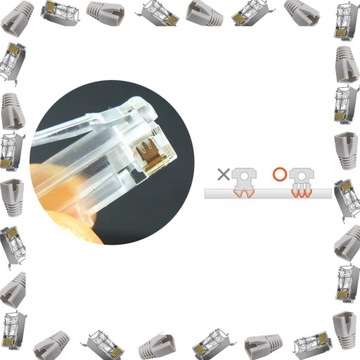 НАБОР ИЗ 10 ШТ. РАЗЪЕМОВ ЭКРАНИРОВАННЫХ FTP STP RJ45 cat 6a 7 УСЛОВИЯ РАЗЪЕМА