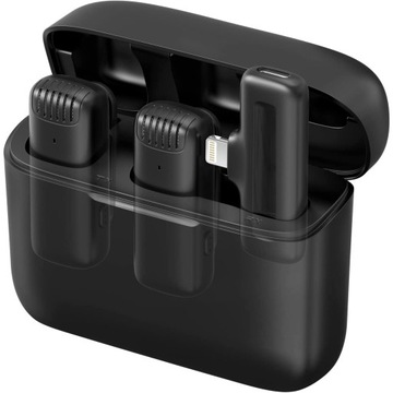 2X MIKROFON KRAWATOWY BEZPRZEWODOWY USB-C + ETUI