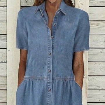 Модное женское винтажное длинное джинсовое платье, 2XL