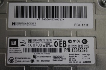 MODUL BLUETOOTH INSIGNIA OPEL OE 13342398