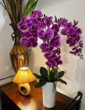STORCZYK jak żywy DUŻY 95 cm ORCHIDEA w doniczce PREZENT dzień kobiet