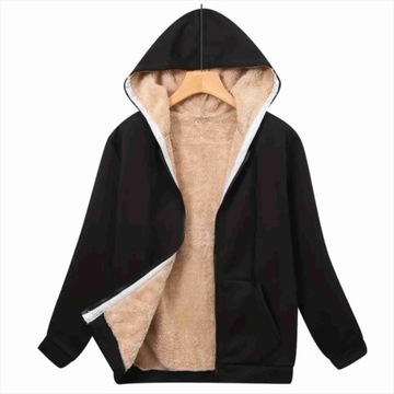 Bluza damska z kapturem i FUTERKIEM ocieplana (M-XXL) tu XL