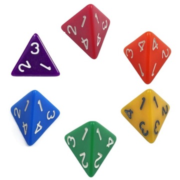 LGBT ZESTAW 6 KOSTEK CZTEROŚCIENNYCH K4 RPG