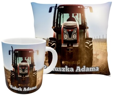 KUBEK PODUSZKA FARMING TRAKTORY Z IMIENIEM