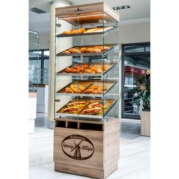 Витринный шкаф хлебного магазина полки пекарни со светодиодной подсветкой