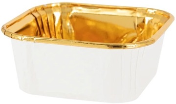FOREMKA ALUMINIOWA DO PIECZENIA BIAŁO-ZŁOTE 10szt