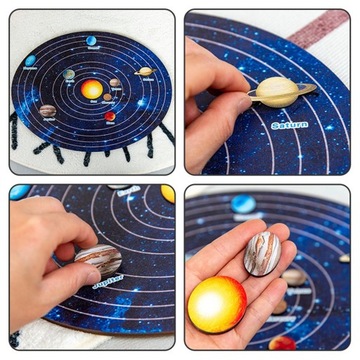 Drewniane puzzle układ słoneczny osiem planet