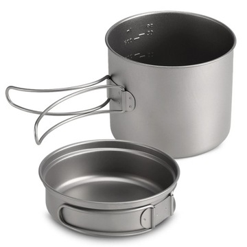 Zestaw garnków kempingowych z tytanu 1100 ml