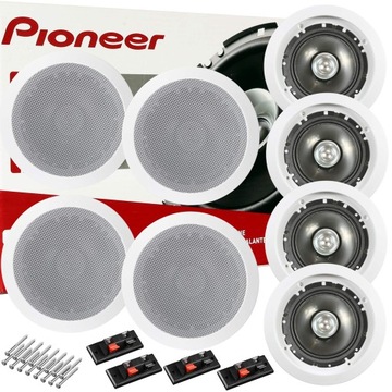 GŁOŚNIKI PIONEER 280W + MASKOWNICE SUFITOWE 4 SZT
