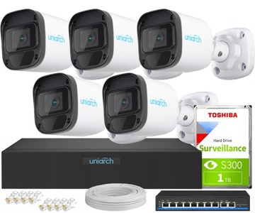 Zestaw kamer IP PoE FullHD + Rejestrator + Dysk 1T