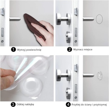 РУЧКА ДВЕРНАЯ БАМПЕР, САМОКЛЕЯЩАЯСЯ, 5см х 12,5мм ДЛЯ СТЕН - 6 шт.