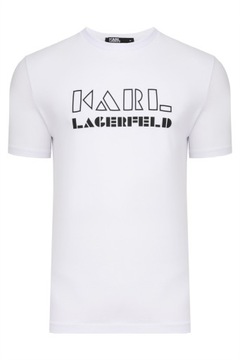 KARL LAGERFELD T-SHIRT KOSZULKA MĘSKA LOGO BIAŁA rozmiar XL