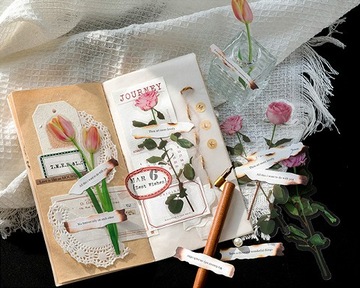 Rośliny Poezja Seria Róże Naklejki PET dla majsterkowiczów Scrapbooking Zawijanie Deco