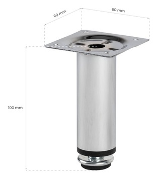4 x РЕГУЛИРУЕМЫЕ МЕБЕЛЬНЫЕ НОЖКИ ХРОМ H-100 MM