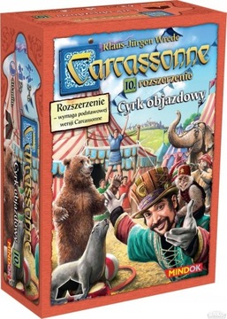 GRA PLANSZOWA CARCASSONNE 10 CYRK OBJAZDOWY GRA 8+