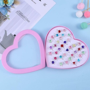 36 РЕГУЛИРУЕМЫХ КОЛЬЦО ПРИНЦЕССА + КОРОБКА-СЕРДЦЕ золото с глазком