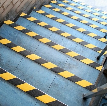 Противоскользящая желтая лента, предупреждающая лента для лестниц шириной 100 мм, 6 м, 10 см.