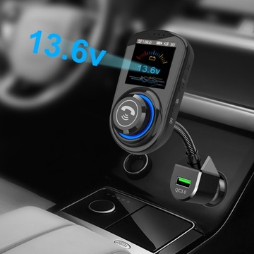 Transmiter FM 2xUSB Bluetooth zestaw głośnomówiący