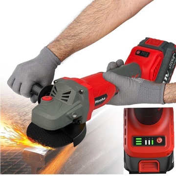 SZLIFIERKA KĄTOWA REGULACJA OBROTÓW AKUMULATOROWA MOCNA 125MM 3000W 2X4.0AH