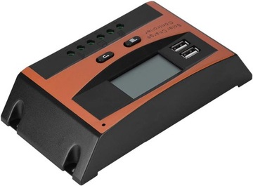Контроллер солнечной энергии, 50 В, двойной USB, ЖК-дисплей, Smart PWM
